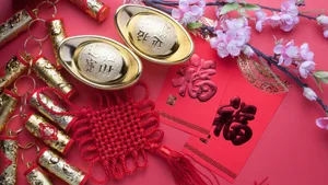 Chinese New Year Firecracker Decorations Wallpaper