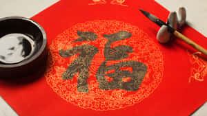 Chinese Spring Couplet Calligraphy Wallpaper