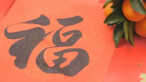 Chinese Spring Couplet With Fortune Character Wallpaper