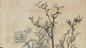 Chinese Watercolor Floral Art Wallpaper