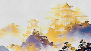 Chinese Watercolor Landscape Painting Wallpaper