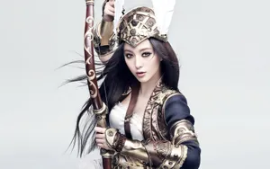 Chinese Woman In Warrior Outfit Wallpaper