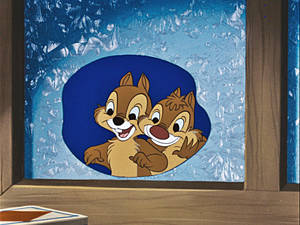 Chip N Dale In Frozen Window Wallpaper