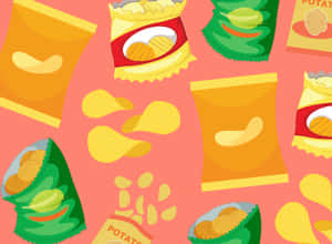 Chips Potato Snacks Vector Artwork Wallpaper