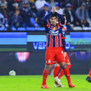 Chivas Player Gratitude Gesture Stadium Background Wallpaper