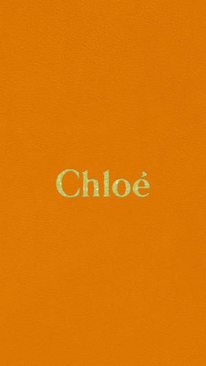 Chloé Logo Orange Backdrop Wallpaper