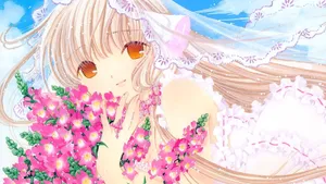 Chobits Freya Among Flowers Wallpaper