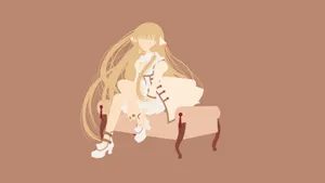 Chobits Freya Sitting Illustration Wallpaper