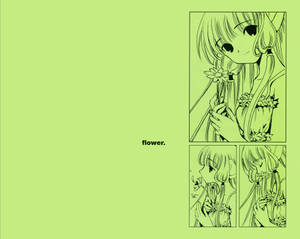 Chobits Minimalist Green Art Wallpaper