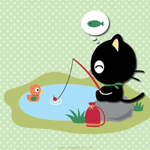 Chococat Fishing Duck Wallpaper