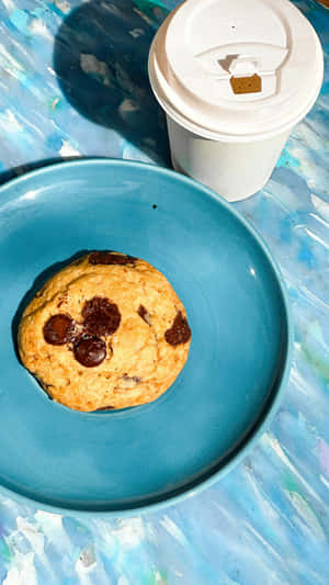 Chocolate_ Chip_ Cookie_with_ Coffee_ Cup Wallpaper