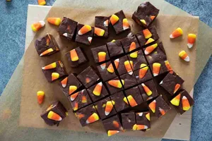 Chocolate Fudgewith Candy Corn Toppings Wallpaper
