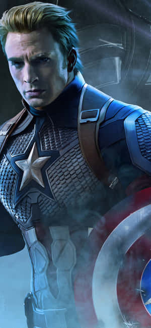 Chris Evans As Captain America In Endgame Wallpaper