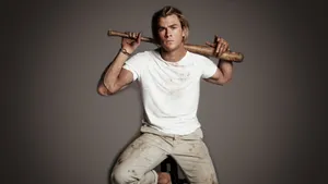 Chris Hemsworth, Star Of Thor And The Avengers Series, Holds A Bat. Wallpaper