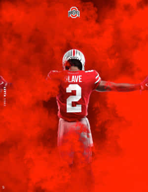 Chris Olave Ohio State Football Red Smoke Wallpaper