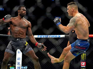 Chris Weidman Fighting Uriah Hall Wallpaper