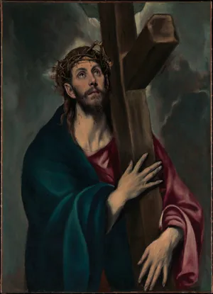 Christ_ Carrying_ Cross_ Painting Wallpaper