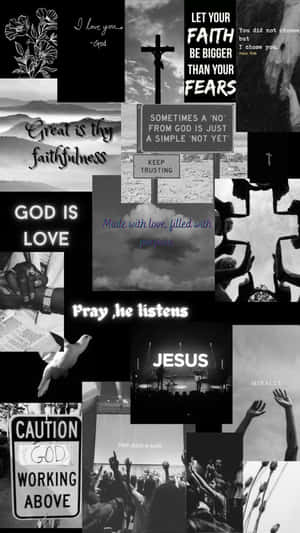 Christian Faith Inspirational Collage Wallpaper