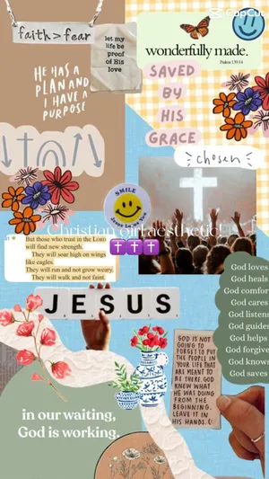 Christian Girl Aesthetic Collage Wallpaper