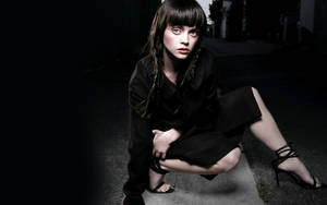 Christina Ricci On Black Wallpaper