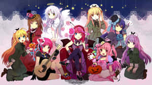 Christmas Anime Pfp Of Angel Beats Cast Wallpaper