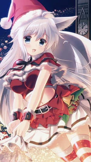 Christmas Anime Pfp Of Cat Girl Wallpaper