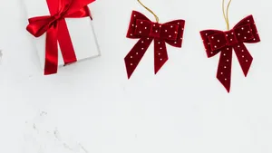 Christmas Bow Gift Decoration Wallpaper