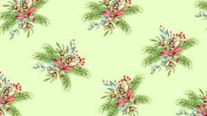 Christmas Bow Pattern Wallpaper