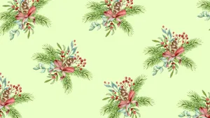 Christmas Bow Pattern Wallpaper