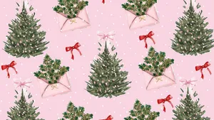 Christmas Bow Pattern Wallpaper