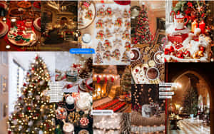 Christmas Collage Warm Festive Aesthetic Wallpaper