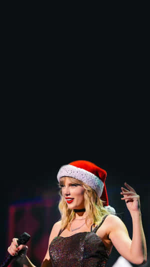 Christmas Concert Santa Hat Singer Wallpaper