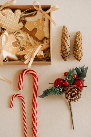 Christmas Cookies On A Box Wallpaper