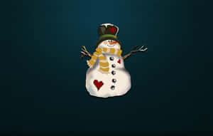 Christmas Decorations On A Minimalist Desktop Wallpaper