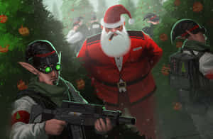 Christmas Elves With Guns Wallpaper