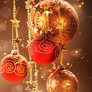 Christmas Eve Red Ornaments Wallpaper