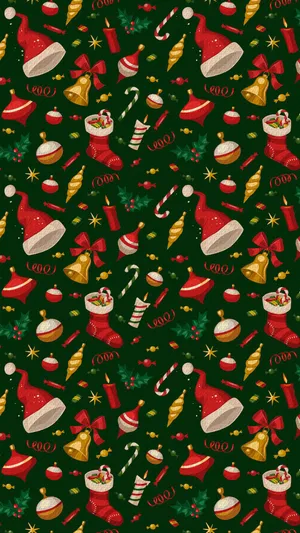 Christmas Figures Pattern Wallpaper