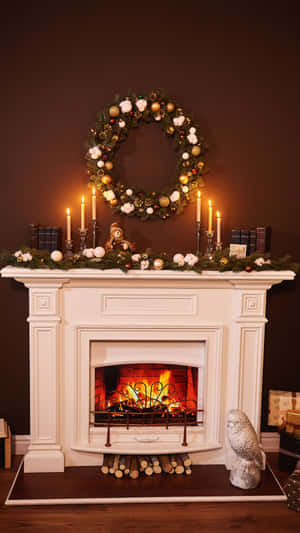 Christmas Fireplace Decoration.jpg Wallpaper