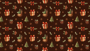 Christmas Gift Wrapping Pattern Wallpaper