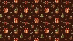 Christmas Gift Wrapping Pattern Wallpaper