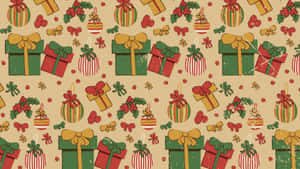 Christmas Gift Wrapping Pattern Wallpaper