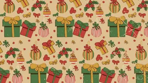 Christmas Gift Wrapping Pattern Wallpaper