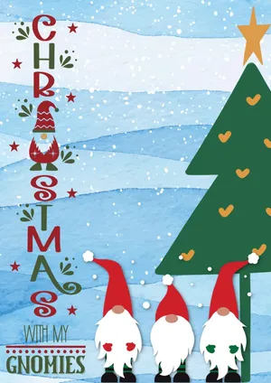 Christmas Gnomes Celebration Wallpaper