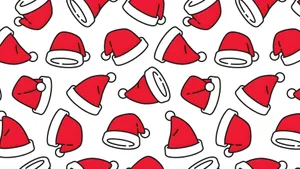 Christmas Hat Pattern Wallpaper