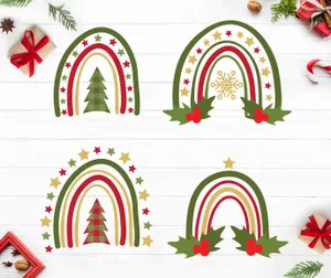 Christmas Rainbow Decorations Wallpaper