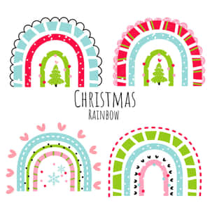 Christmas Rainbow Illustration Wallpaper