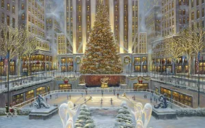 Christmas Rockefeller Center New York Computer Wallpaper