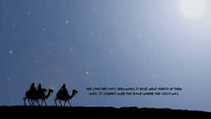 Christmas Scripture Desert At Night Wallpaper
