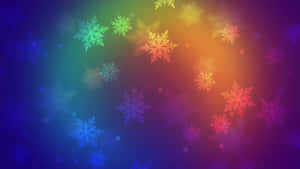 Christmas Snowflakes Rainbow Gradient Background Wallpaper