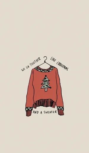 Christmas Sweater Love Illustration Wallpaper